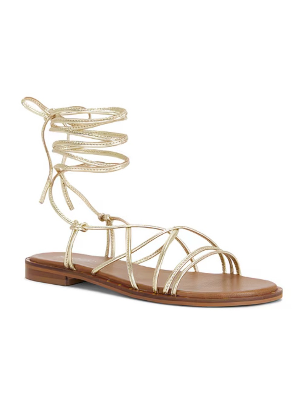 Seychelles Lighthouse Sandals Gold Metallic Lace-Up Gladiator shoes Revolve 7